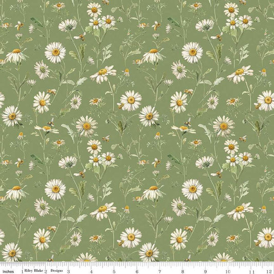 Love Me More Daisies Green - Riley Blake Designs