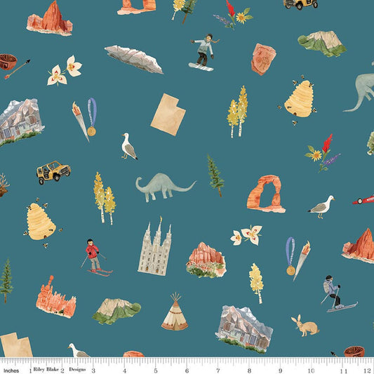 Utah Main Teal - Riley Blake Designs