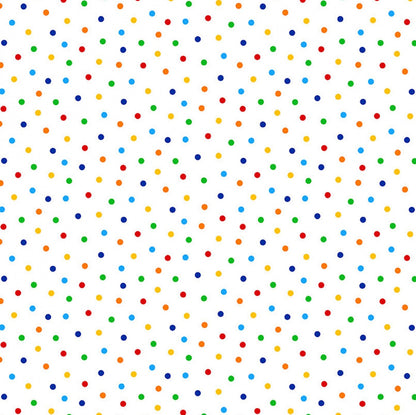 Multi Color Dot Confettie On White - Timeless Treasures