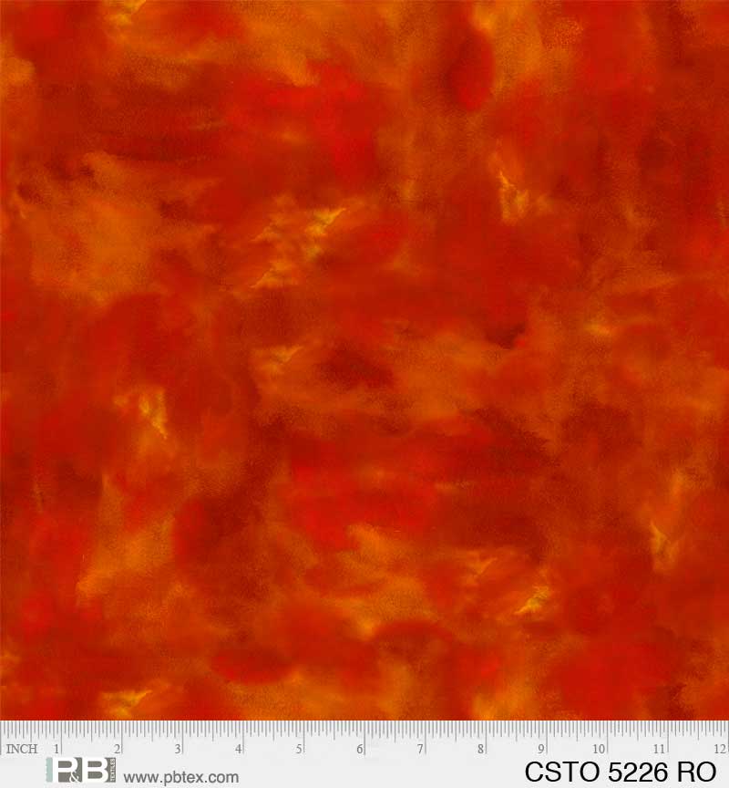 Mixed Watercolors Red Orange - P&B Textiles