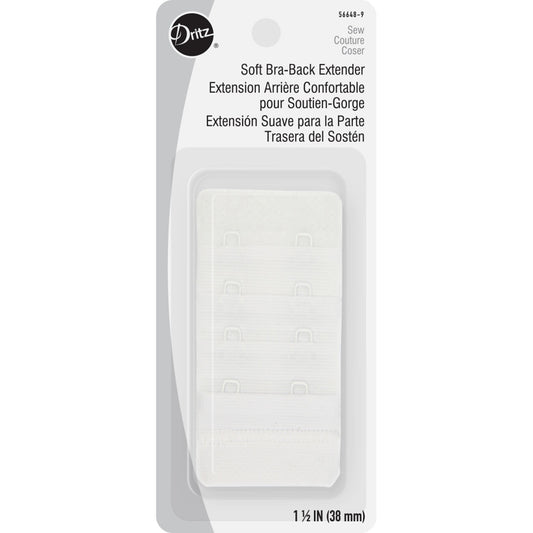 Dritz Soft Bra-Back Extender 1-1/2", White