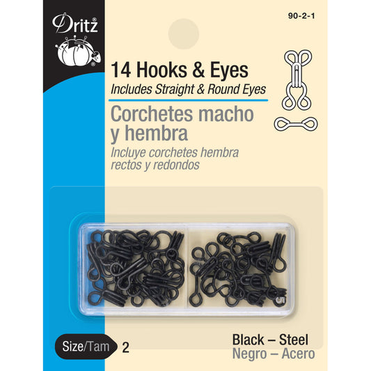 Dritz 14 hook & Eyes Sz. 2 Black