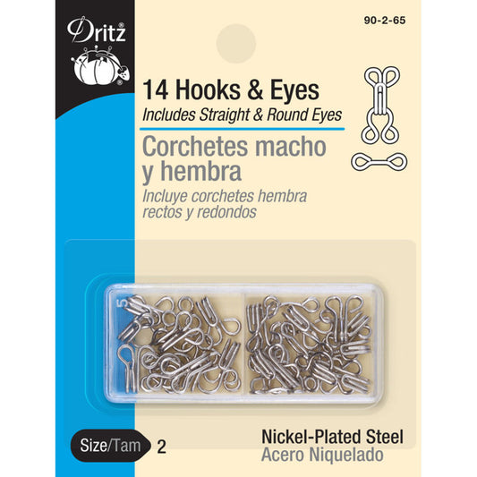 Dritz Hook & Eyes sz 2 Nickel