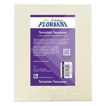 Floriani Template Tearaway (25 PRINTABLE 8 ½” X 11” SHEETS)