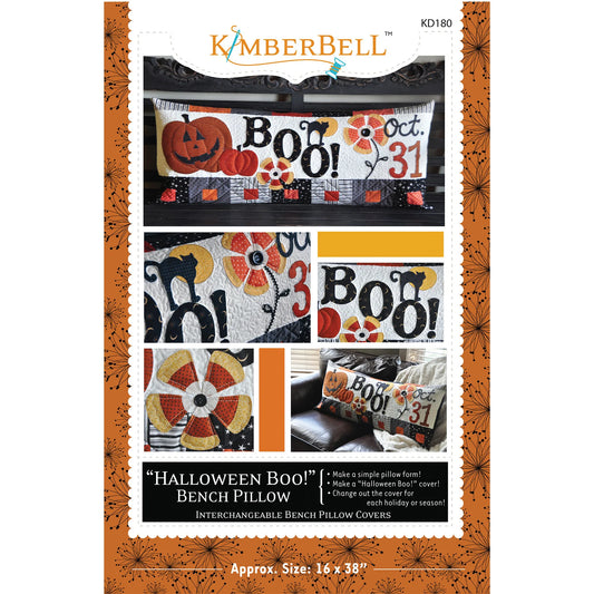 Halloween Boo! Bench Pillow, Machine Embroidery
