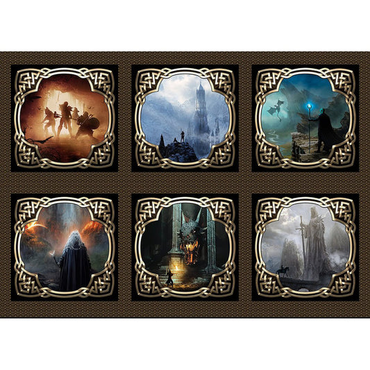 In The Beginnings Fabric - Legendary Journeys Fantasy Action Scenes Panel