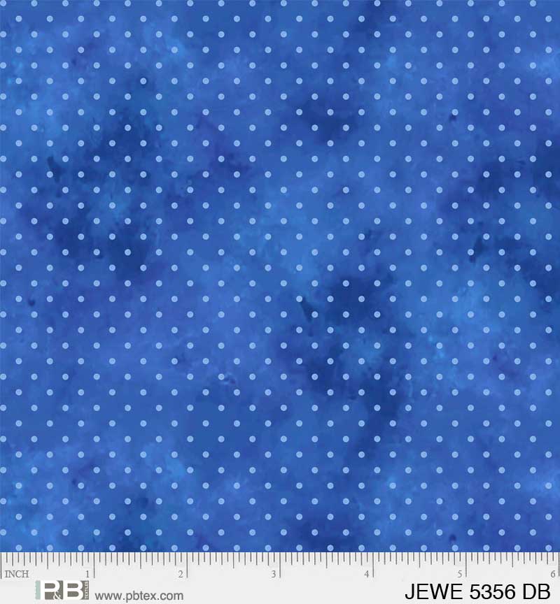 Blue with light Blue Dots - Jewel Collection P&B Textiles