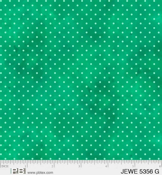 Green with light Green Dots - Jewel Collection P&B Textiles
