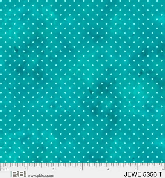 Teal with light Teal Dots - Jewel Collection P&B Textiles