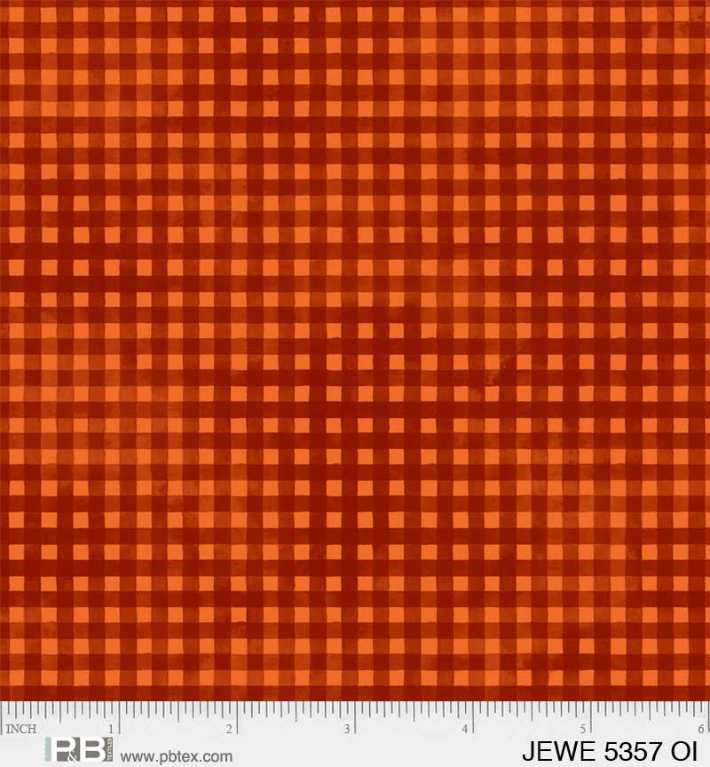 Dark Orange Gingham - Jewel Collection P&B Textiles