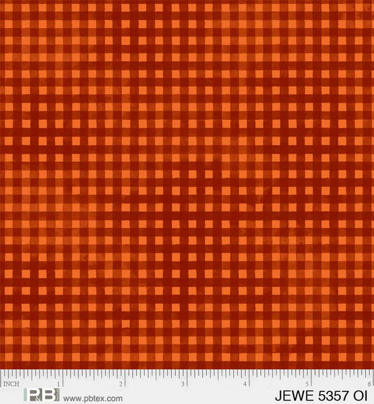Dark Orange Gingham - Jewel Collection P&B Textiles