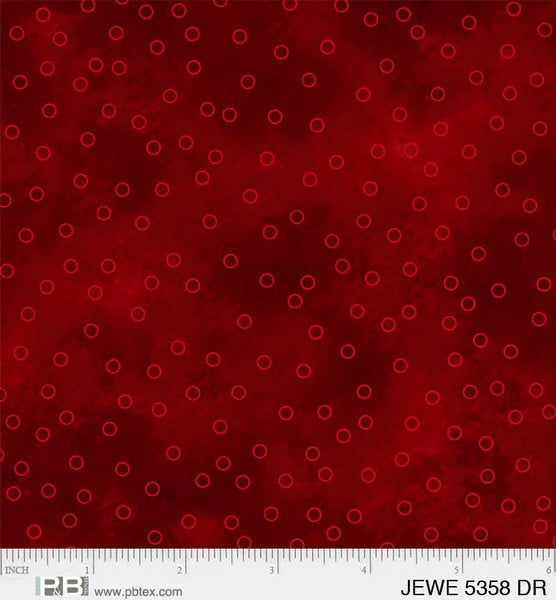 Dark Red Tossed Dots - Jewel Collection P&B Textiles