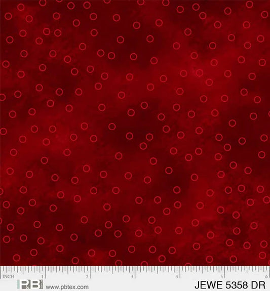 Dark Red Tossed Dots - Jewel Collection P&B Textiles