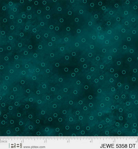 Dark Teal Tossed Dots - Jewel Collection P&B Textiles