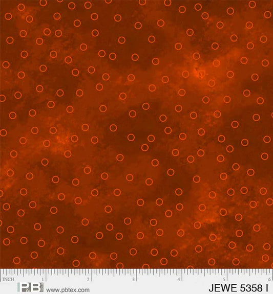 Dark Orange Tossed Dots - Jewel Collection P&B Textiles