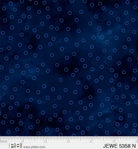 Navy Blue Tossed Dots - Jewel Collection P&B Textiles
