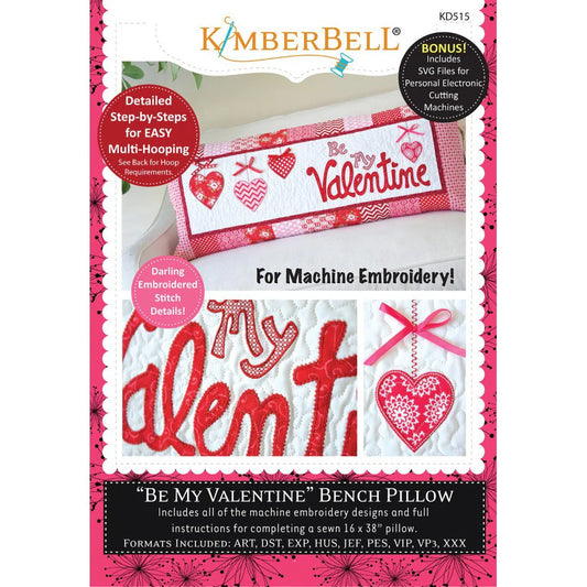 Be My Valentine Bench Pillow Embroidery CD