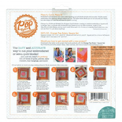 Kimberbell Orange Pop Ruler, Square Set