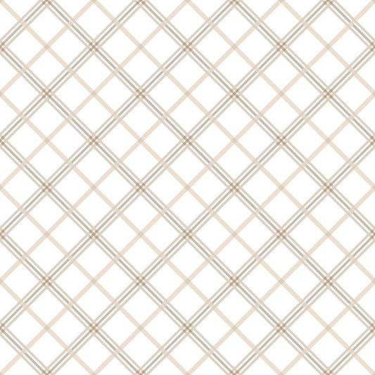 Cream & Taupe Plaid - Kimberbell Basics / Maywood Studio