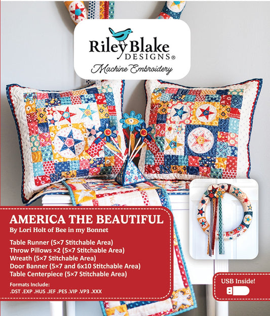 Machine Embroidery Americana America the Beautiful Projects - RIley Blake Designs
