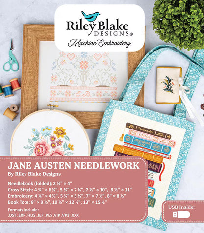 Machine Embroidery Jane Austen Needlework Projects - Riley Blake Designs