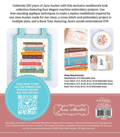 Machine Embroidery Jane Austen Needlework Projects - Riley Blake Designs