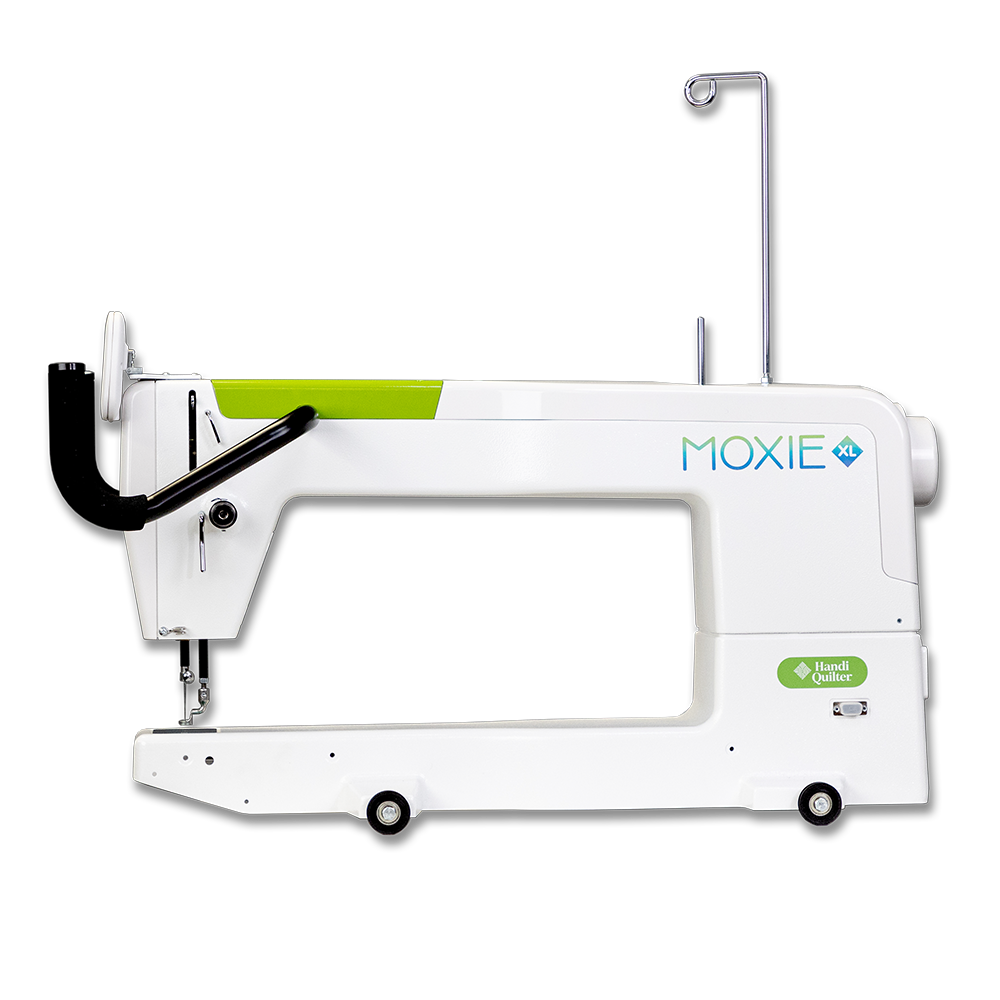 HQ Moxie XL longarm machine head on black background