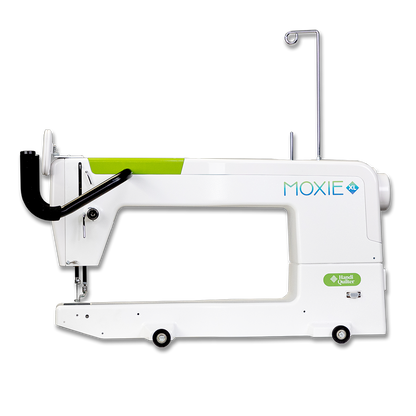 HQ Moxie XL longarm machine head on black background