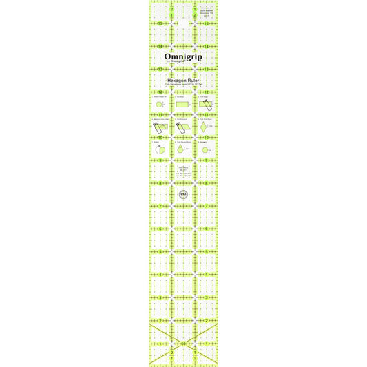 Omnigrip Hexagon Millefiori Ruler 3" x 16"