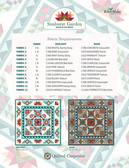 Bluebird Patterns Sunburst Garden Quilt Pattern - Riley Blake Designs