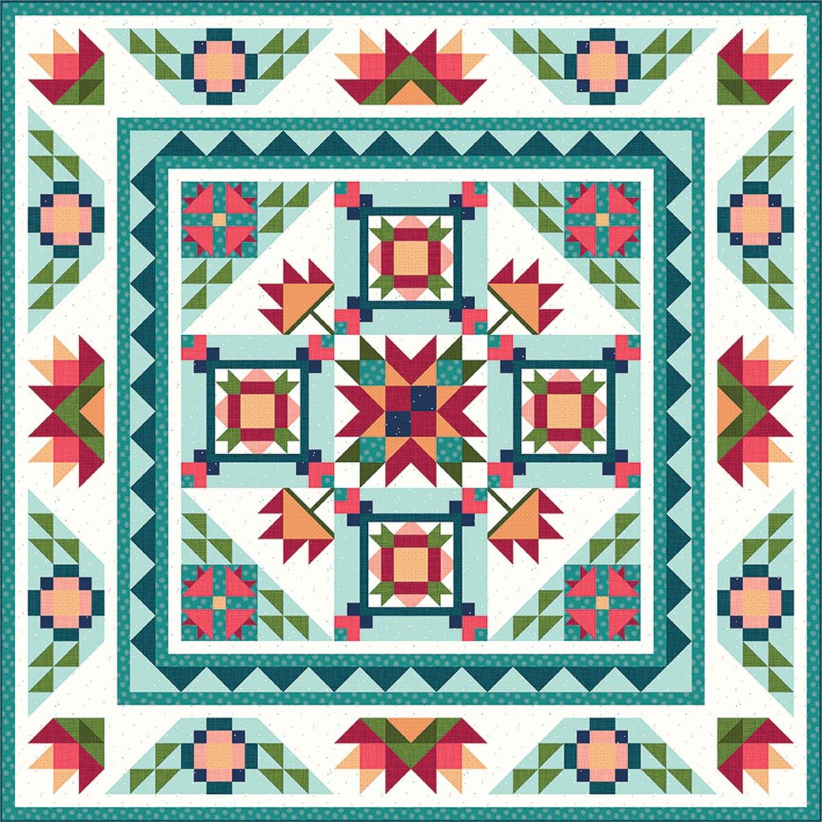 Bluebird Patterns Sunburst Garden Quilt Pattern - Riley Blake Designs