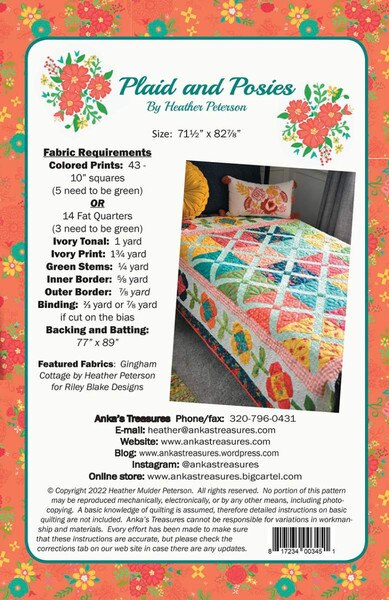 Plaid and Posies Quilt Pattern - Riley Blake Designs