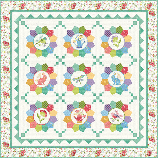 Cherry Blossoms Quilting Dresden Garden Quilt Pattern - Riley Blake Designs