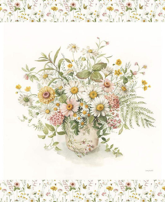 Love Me More Flower Bouquet Panel - Riley Blake Designs
