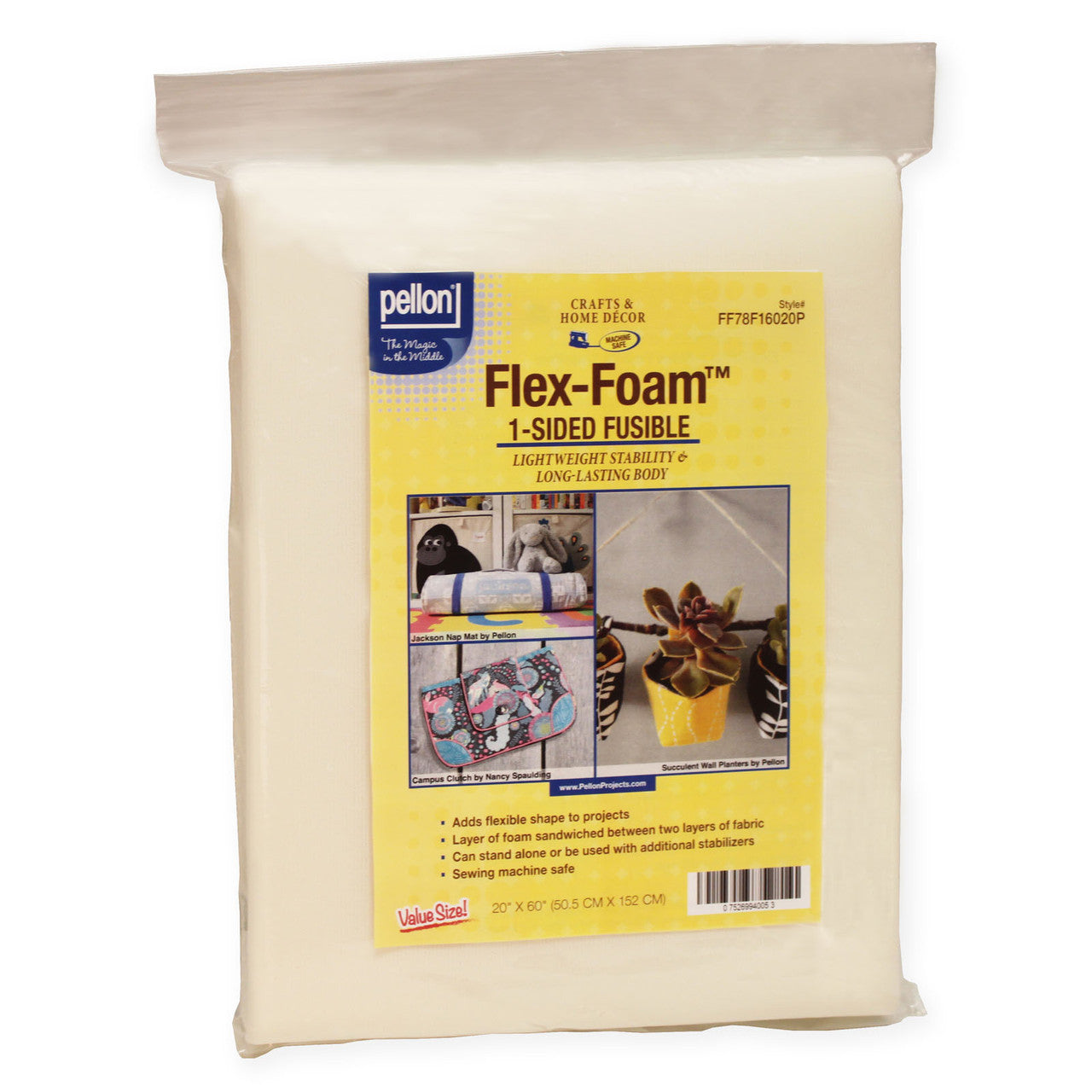 Pellon Flex-Foam Stabilizer 1-Sided, 20" x 60"
