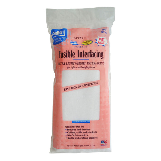 Pellon Fusible Interfacing Ultra Lightweight, 15" x 3 yds - White