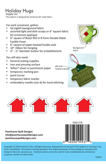 Holiday Hugs - Poor House Quilt Designs