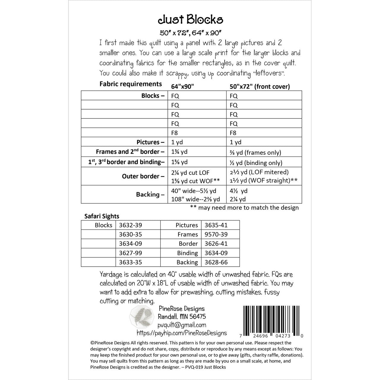 Just Blocks Quilt Pattern - PineRose Designs