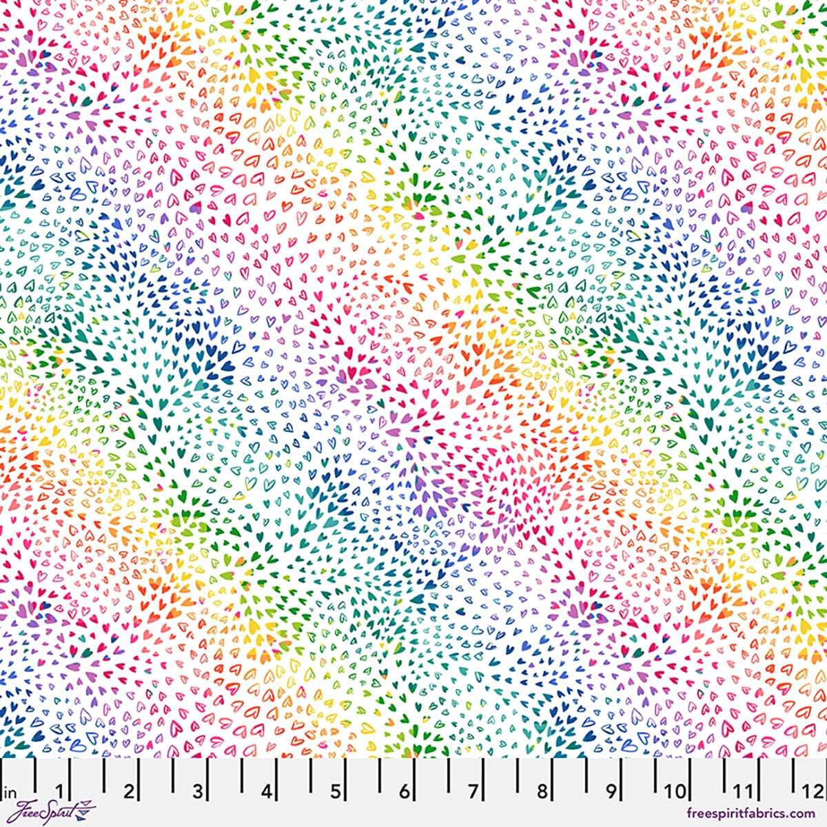 Love Under the Stars Little Hearts White - Free Spirit Fabrics