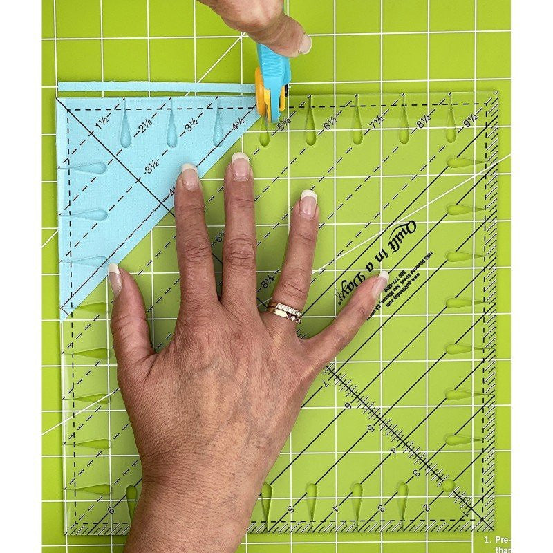 9-1/2" Triangle Square Up Plus Ruler - Quilt in a day