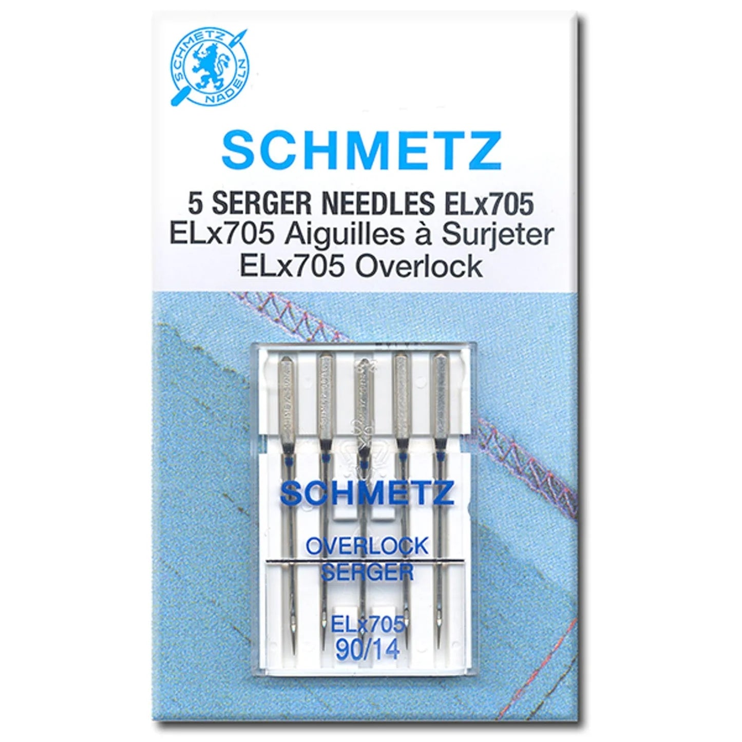 Schmetz Serger Needle ELx705 Overlock Asst 80-90