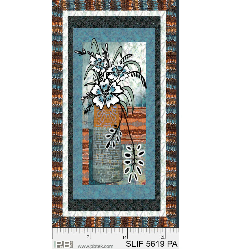 Still Life Fresh Cut Flowers Panel - Still Life P&B Textiles