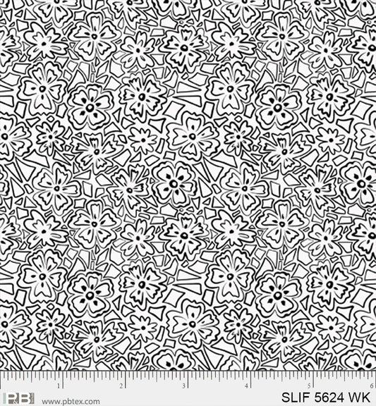 Mini Graphic Floral White/Black - Still Life P&B Textiles