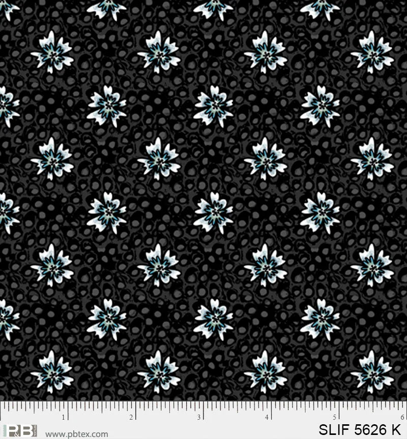 Set Flowers Black - Still Life P&B Textiles