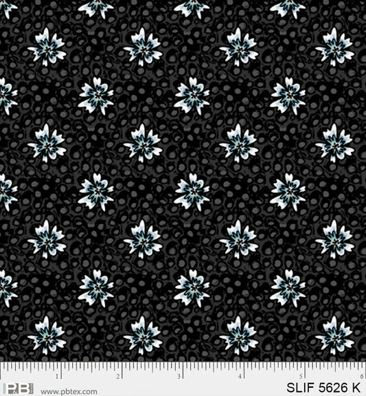 Set Flowers Black - Still Life P&B Textiles