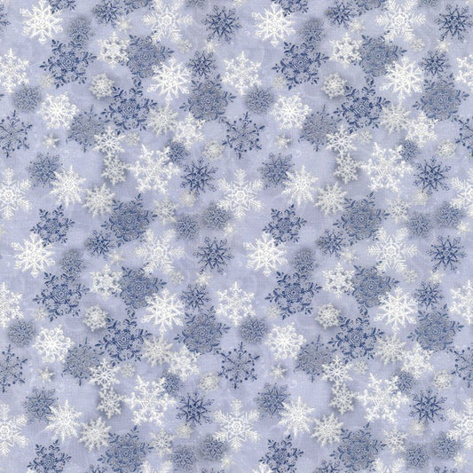 Metallic Snowflakes: Grey - Timeless Treasures