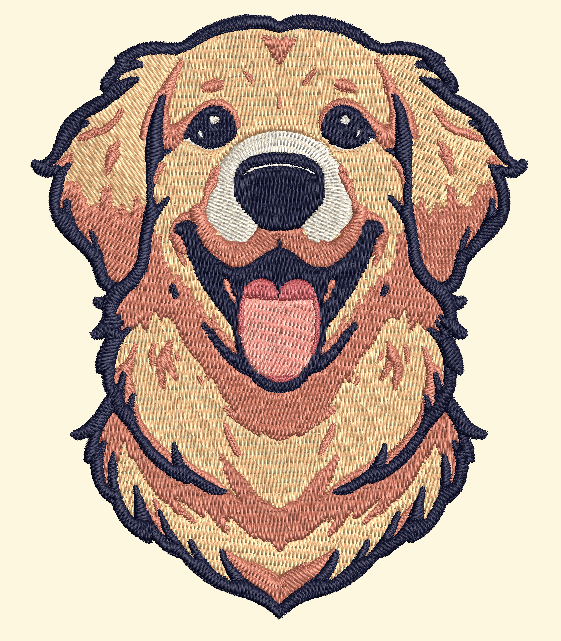 Golden Retriever PES Embroider Design - Made by Embroiderybin.com