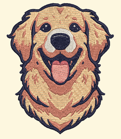 Golden Retriever PES Embroider Design - Made by Embroiderybin.com