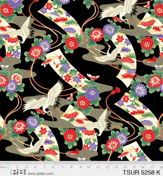 Tsuru Cranes & Ribbions - P&B Textiles