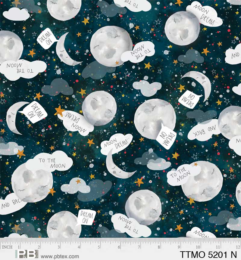 To The Moon To The Moon Toss Navy Blue - By: P&B Textiles